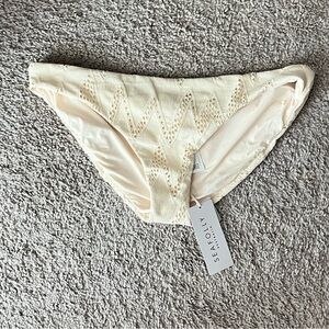 New Seafolly eyelet beige bikini bottom swimwear size 10 nwt